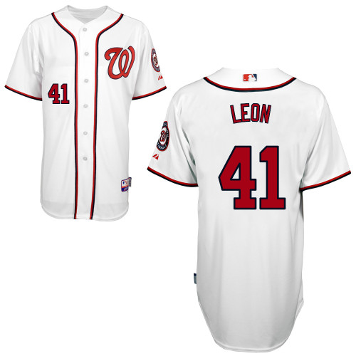 Sandy Leon #41 MLB Jersey-Washington Nationals Men's Authentic Home White Cool Base Baseball Jersey